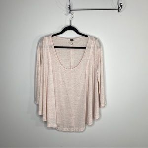 Free People Oatmeal Flowy Blouse